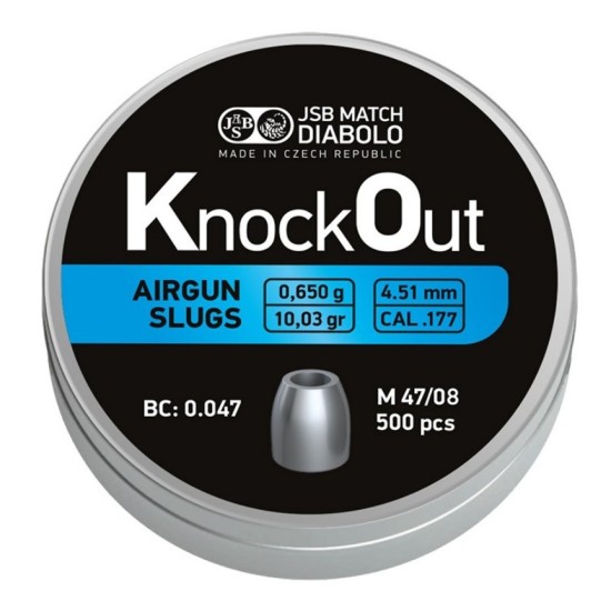 JSB KNOCKOUT AIRGUN SLUG ტირის ვაზნა 
