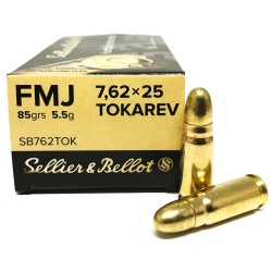  SELLIER &BELLOT ,   7,62x25 85გრ  FMJ