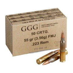 GGG 223 REM 55GR 5.56gr FMJ სანადირო იარაღის ვაზნა 