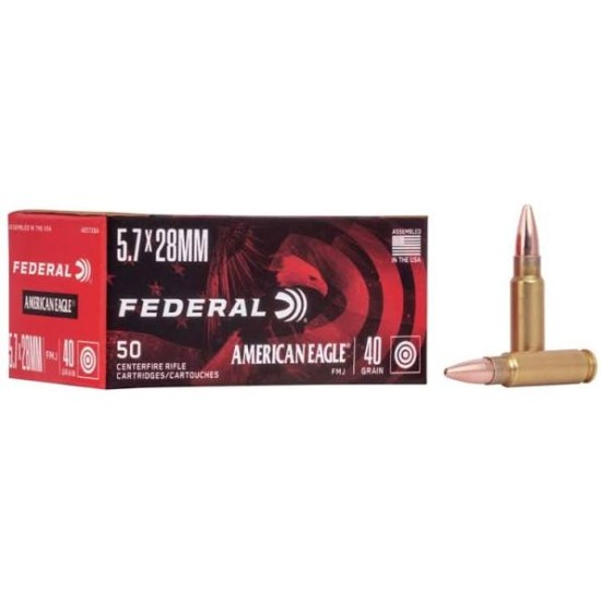 FEDERAL 5.7X28mm 40 grein სანადირო იარაღის ვაზნა