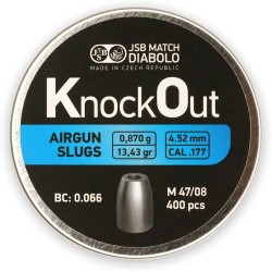 JSB KNOCKOUT AIRGUN SLUG ტირის ვაზნა 