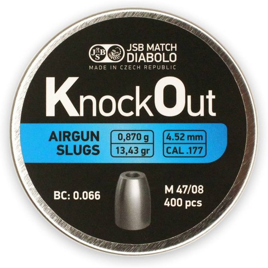 JSB KNOCKOUT AIRGUN SLUG ტირის ვაზნა 